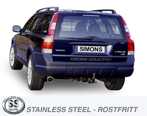 Sportovní výfuk Simons – VOLVO V70N XC70/XC AWD 2.4T/2.5T/D5 (2000–2007) - 02B-H7R