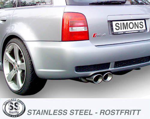 Sportovní výfuk Simons – AUDI RS4 Quattro 2.7 380 k (2000–2002) - 042-H95R
