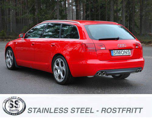 Sportovní výfuk Simons – AUDI A6 (4F) Quattro 2.4/2.8/3.0TFSI/3.2/4.2/2.0TDI/2.7TDI/3.0TDI (2005–2011)