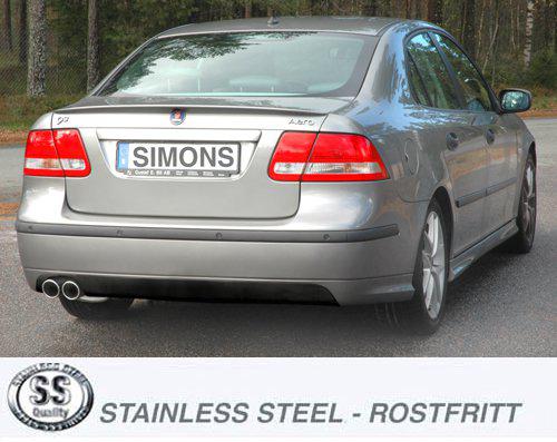 Sportovní výfuk Simons – SAAB 9-3 1.8T/2.0T/Aero (2004–2014)
