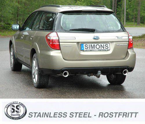 Sportovní výfuk Simons – SUBARU Legacy/Outback šestiválec 3.0R (2004–2009) - 0SBDH11R