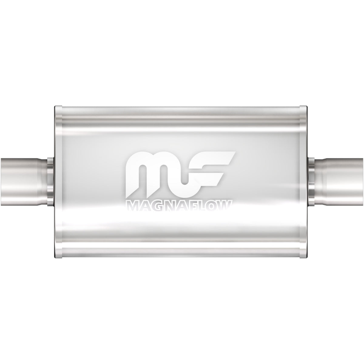 Tlumič výfuku MagnaFlow oválný 5 × 8 × 24″ (127 × 203 × 610 mm), průchozí, středový vstup i výstup