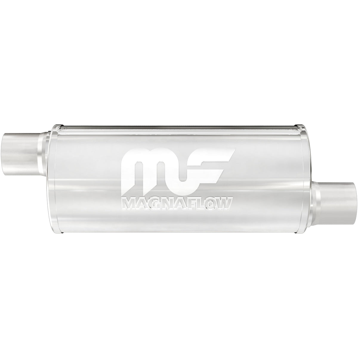 Tlumič výfuku MagnaFlow kulatý Ø 6 × 14″ (152 × 356 mm), průchozí, středový vstup / přesazený výstup