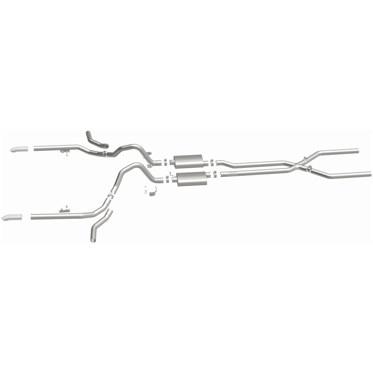 MagnaFlow Street Series crossmember-back výfuk – Chevrolet Impala (1965–1969), více možností výstupu, leštěné koncovky - 15165