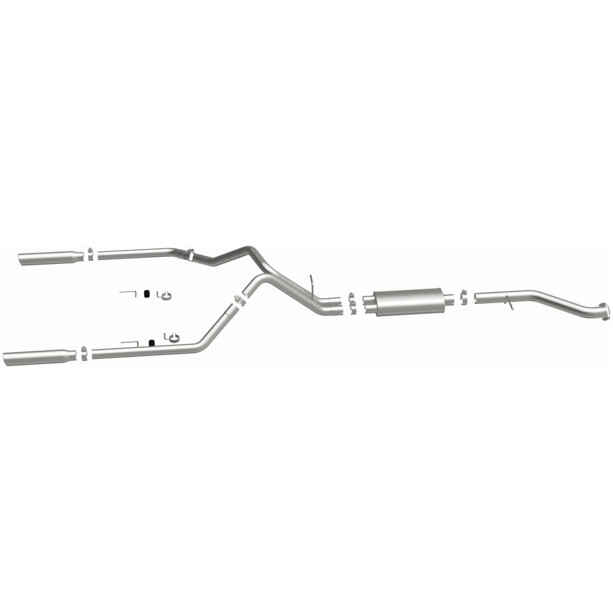 MagnaFlow Street Series cat-back výfuk – Chevrolet Silverado 1500 (1999–2002) / GMC Sierra 1500 (1999–2002), 2 jednostěnné leštěné koncovky rozděleně vzadu délky 18″, potrubí Ø 3″ - 15753