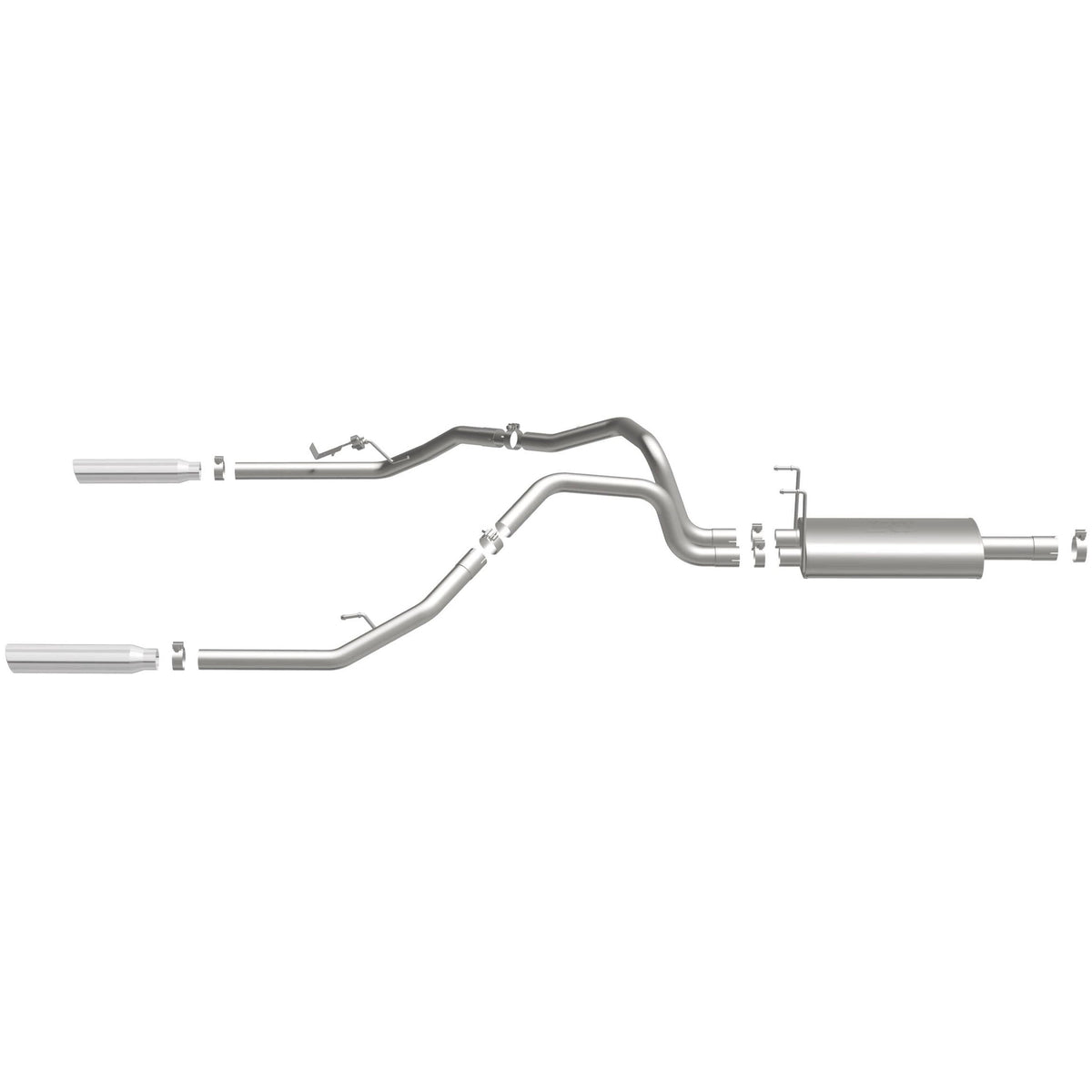 MagnaFlow Street Series cat-back výfuk – Ram 1500 (2011–2018) / Ram 1500 Classic 5,7 (2019–2021) a další, 2 leštěné koncovky rozděleně vzadu - 16870