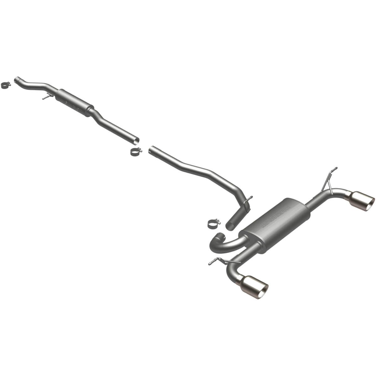 MagnaFlow Street Series cat-back výfuk – Ford Edge (2007–2014) / Lincoln MKX 3,5 (2007–2010), 2 leštěné koncovky Ø 4″ rozděleně vzadu, potrubí Ø 2,5″ - 16871