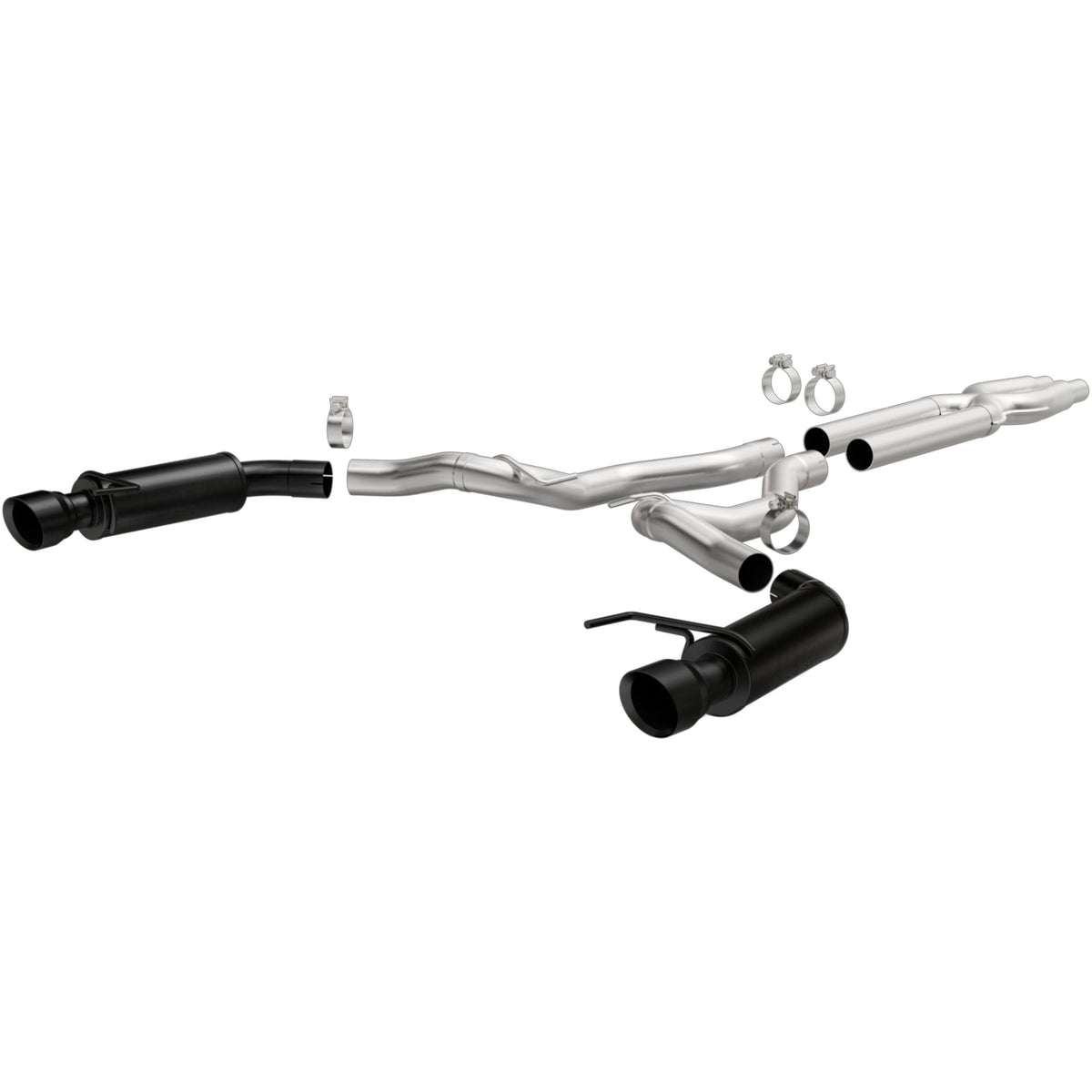 MagnaFlow Competition Series cat-back výfuk – Ford Mustang 5,0 (2015–2017), 2 černé koncovky rozděleně vzadu - 19254