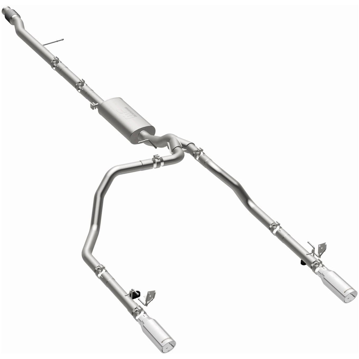 MagnaFlow Street Series cat-back výfuk – Chevrolet Silverado 1500 (2019–2021) / GMC Sierra 1500 (2019–2021), 2 koncovky Ø 4″ rozděleně vzadu, potrubí Ø 3″