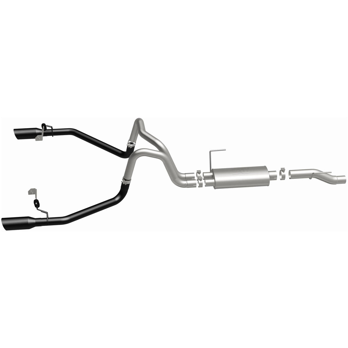 MagnaFlow Street Series cat-back výfuk – Ford, 2 černé koncovky rozděleně vzadu - 19562