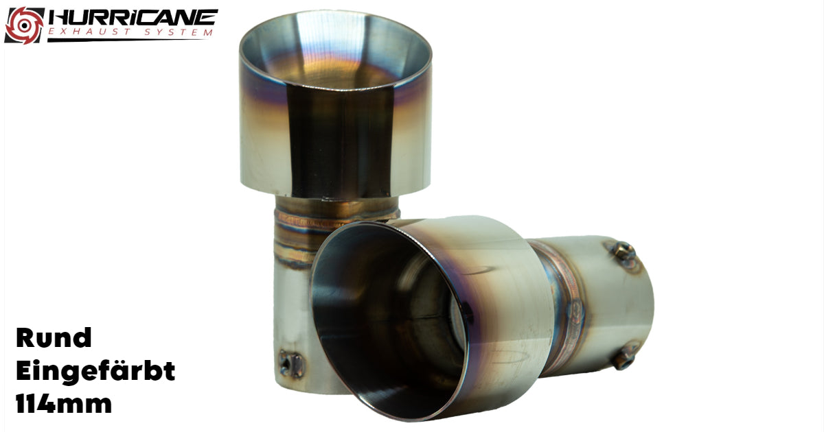 Kulaté koncovky výfuku Hurricane Ø 114 mm, tónovaná nerez