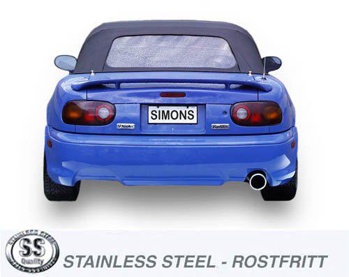 Sportovní výfuk Simons – MAZDA MX-5 (Miata) kupé/kabriolet typ NA 1.6-16V/1.8i-16V (1989–1996)