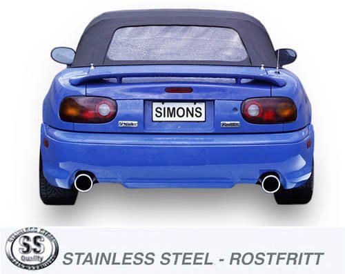 Sportovní výfuk Simons – MAZDA MX-5 (Miata) kupé/kabriolet typ NA 1.6-16V/1.8i-16V (1989–1996)