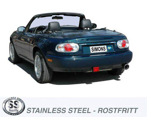 Sportovní výfuk Simons – MAZDA MX-5 NB 1.6 / 1.8 (1998–2005)