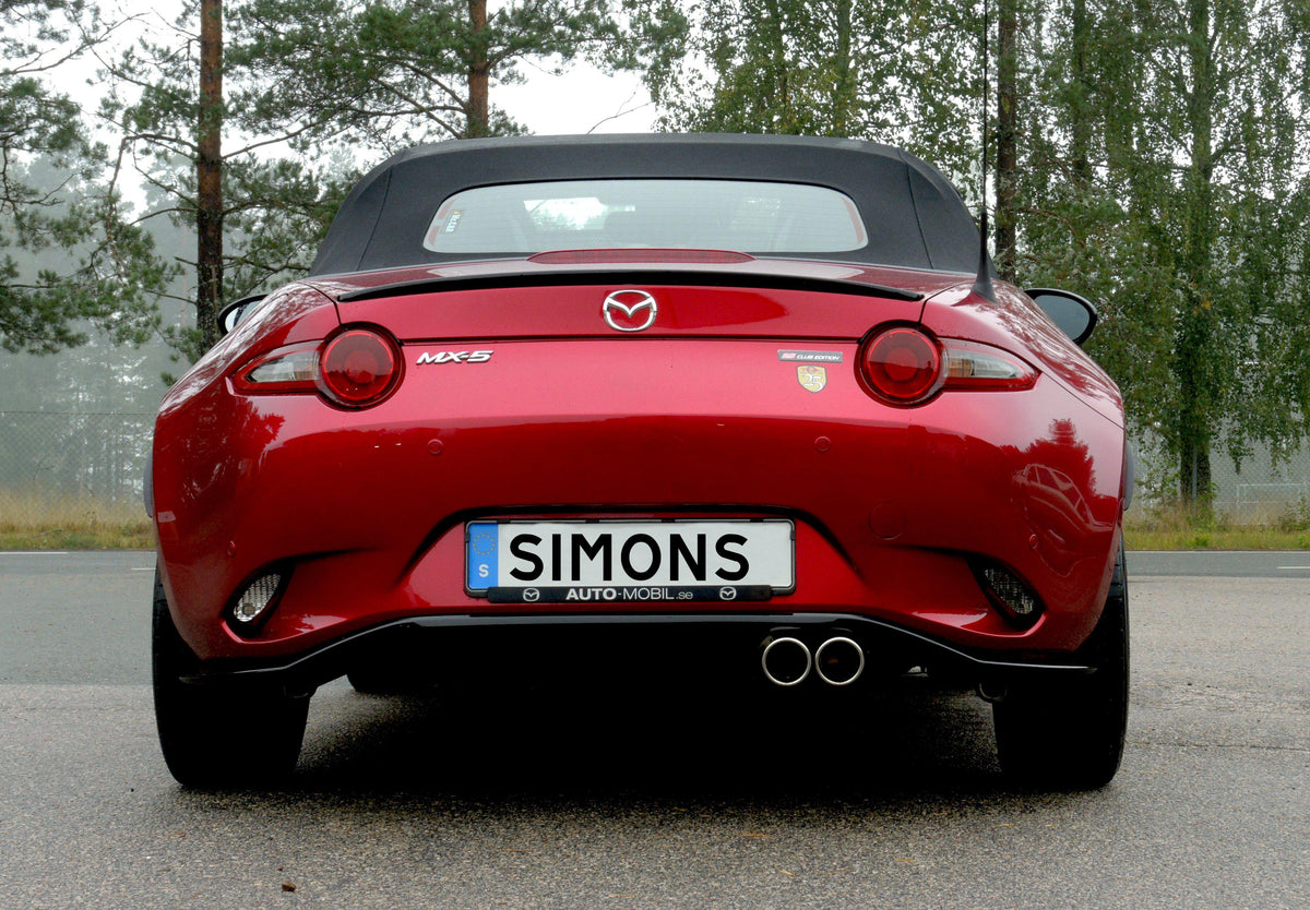 Sportovní výfuk Simons – MAZDA MX-5 (Miata) typ ND 1.5/2.0 (2016–2025)