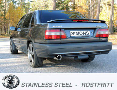 Sportovní výfuk Simons – VOLVO C70 Turbo (1996–2005) / 850 Turbo (1991–1997) a další