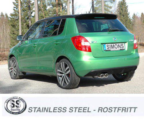 Sportovní výfuk Simons – ŠKODA Fabia RS Mk2 1.4 TSI (2010–2014) - 027-HBDR
