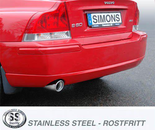 Sportovní výfuk Simons – VOLVO S60 Turbo 2WD 2.0T/2.4T/2.5T/T5/2.4D/D5 (2000–2007) - 02B-H0R