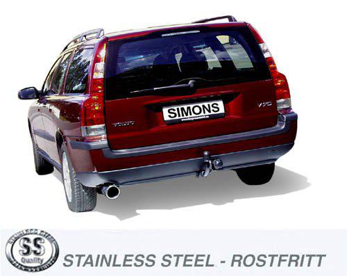 Sportovní výfuk Simons – VOLVO V70N Turbo 2WD 2.0T/2.4T/2.5T/T5/2.4D/2.5D/D5 (2000–5/2004) - 02B-H1R