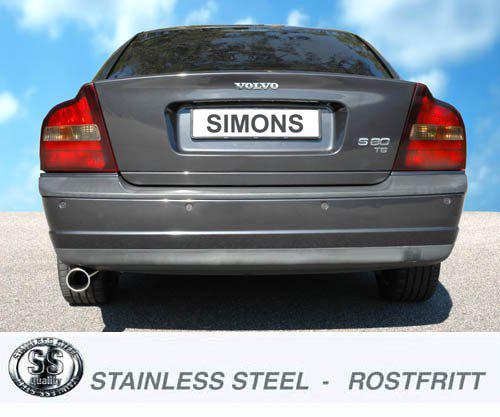 Sportovní výfuk Simons – VOLVO S80 Turbo 2WD 2.0T/2.4T/2.5T/T6 (1998–2006) - 02B-HAR
