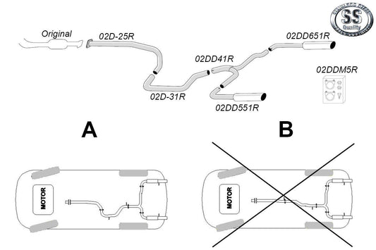 Sportovní výfuk Simons – VOLVO V70/XC70 2WD 1.6D/2.0D/2.4D/D2/D3/D4/D5 (2007–2016) - 02DDH51R