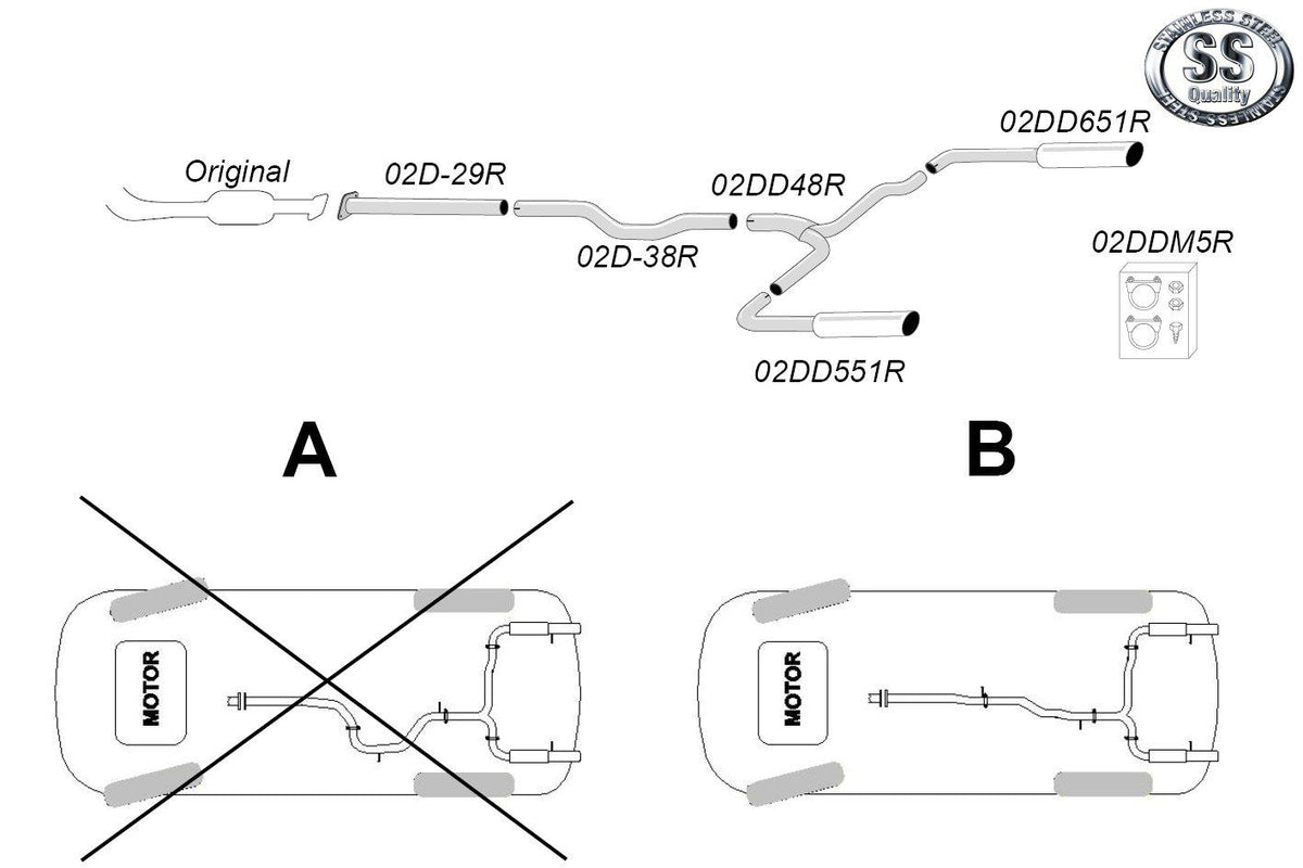 Sportovní výfuk Simons – VOLVO S80 II AWD D4/D5 / S80 II 2WD 1.6D/D2/D3/D4 (2007–2016) - 02DDH91R