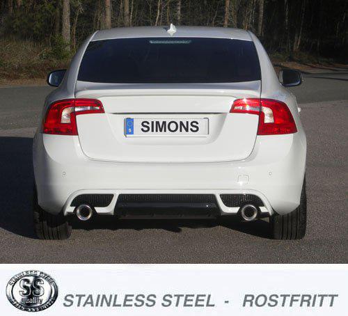 Sportovní zadní tlumič Simons – VOLVO S60/V60 2.0T/T3/T4/T5/T6 2WD/AWD (2010–2018) - 02DDBA1R