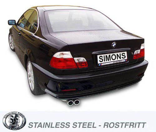 Sportovní výfuk Simons – BMW Řada 3 E46 320i/323i/328i M52 2,0/2,5/2,8l (1997–2001) - 032-H5R