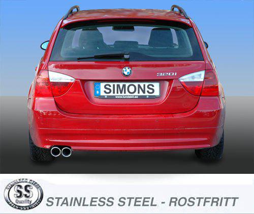 Sportovní výfuk Simons – BMW Řada 3 E90/E91/E92 316D/318D/320D (2005–2011) - 034-HADR