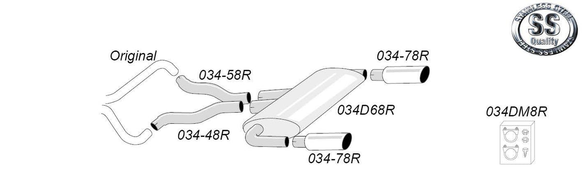 Sportovní zadní tlumič Simons – BMW Řada 3 E90/E91/E92/E93 335i Bi-Turbo (2006–2012) - 034DH81R