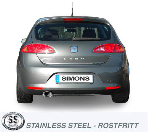 Sportovní výfuk Simons – SEAT Leon (typ 1P) 2.0 TFSI/TSI / Leon (typ 1P) 2.0 TFSI/TSI Cupra/Cupra R (2005–2012) - 040-H6WR
