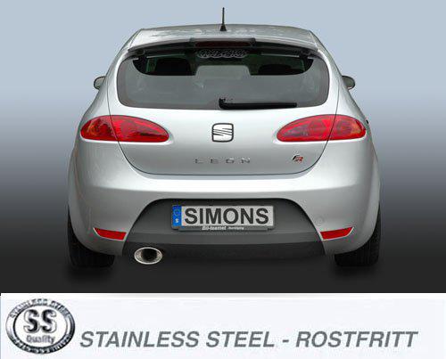 Sportovní výfuk Simons – SEAT Leon (typ 1P) 2.0 TFSI/TSI / Leon (typ 1P) 2.0 TFSI/TSI Cupra/Cupra R (2005–2012) - 040-H6WR