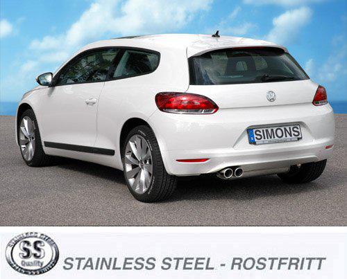 Sportovní výfuk Simons – VOLKSWAGEN Scirocco 2.0TFSI/1.8TSI/1.4TSI (2008–2014)