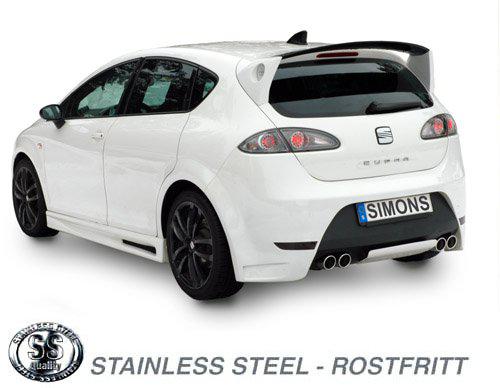 Sportovní výfuk Simons – SEAT Leon (typ 1P) 2.0 TFSI/TSI / Leon (typ 1P) 2.0 TFSI/TSI Cupra/Cupra R (2005–2012) - 040DH6DR