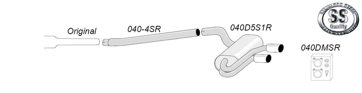 Sportovní výfuk Simons – VOLKSWAGEN Golf VI R (2010–2012) - 040DHS1R