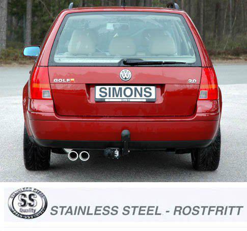 Sportovní výfuk Simons – VOLKSWAGEN Golf IV 1.4/1.6/1.8/1.8T/1.9TDI/1.9SDI/2.0/2.3 V5 (1998–2006) / Bora 1.4/1.6/1.8/1.8T/1.9TDI/1.9SDI/2.0/2.3 V5 (1999–2006) - 041-H1R
