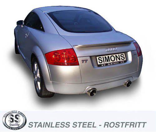 Sportovní výfuk Simons – AUDI TT 8N Quattro Roadster 1.8T 180/225 k (1998–2006) - 041-H8R