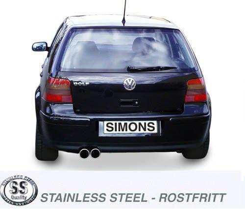 Sportovní výfuk Simons – VOLKSWAGEN Golf IV Turbo 1.8T/1.9TDI/1.9SDI (od 1996) - 041SH0DR