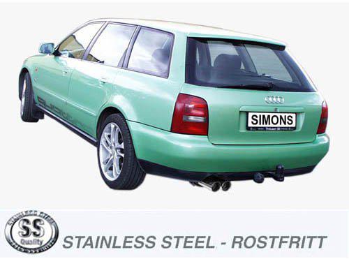 Sportovní výfuk Simons – AUDI A4 (B5) Quattro 1.8/1.8T 150/180 k / A4 (B5) Quattro 1.9 TDI 90/110/115 k (1994–2000) - 042-H8R