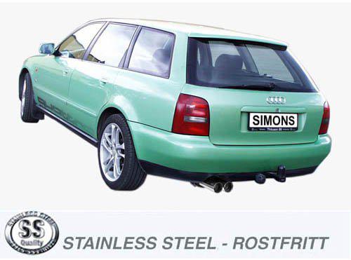 Sportovní výfuk Simons – AUDI A4 (B5) Quattro 2.4/2.6/2.8 / A4 (B5) Quattro 2.5 TDI (1994–2000) - 042-H9R