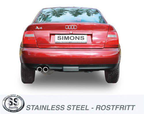 Sportovní výfuk Simons – AUDI A4 (B5) 2WD 2.4 165 k/2.8 193 k (1996–2000) - 042-HVR