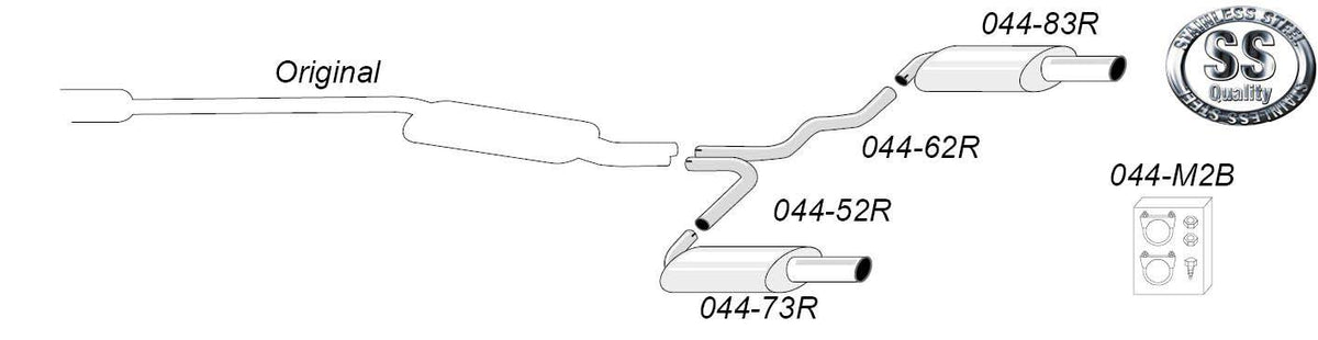 Sportovní zadní tlumič Simons – AUDI A4 (B7) 2WD 1.8T/2.0TFSI (2005–2008) - 044DB3R