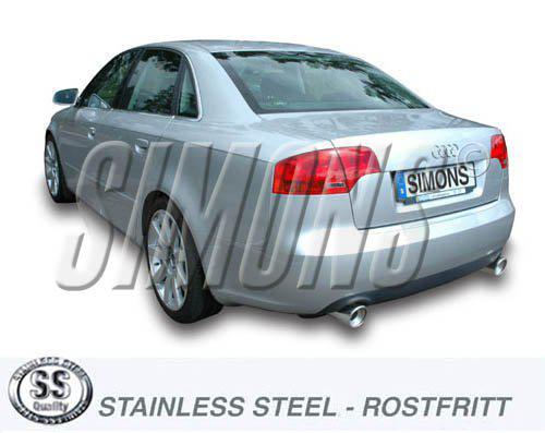 Sportovní výfuk Simons – AUDI A4 (B7) Quattro 1.8T/2.0TFSI (2005–2008) - 044DH5R