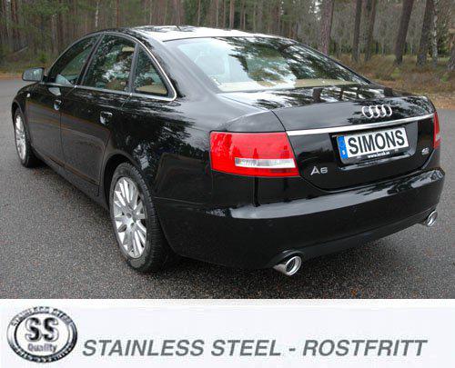 Sportovní výfuk Simons – AUDI A6 (4F) 2WD 2.0TFSI (2005–2011) - 046DH41R