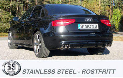 Sportovní výfuk Simons – AUDI A4 (B8) 2WD/Quattro 2.7TDI/3.0TDI (2008–2016) / A5 (B8) 2WD/Quattro 2.7TDI/3.0TDI (2006–2016)