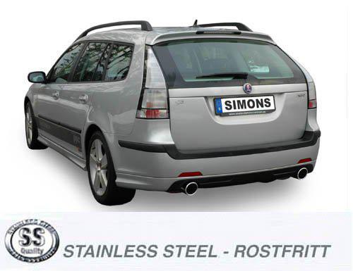 Sportovní výfuk Simons – SAAB 9-3 1.8T/2.0T/2.8T/Aero (2004–2014) - 063DHER