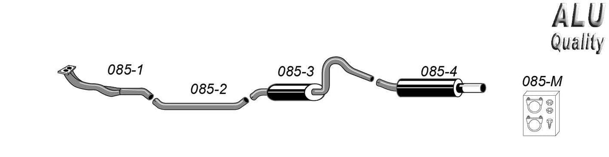 Sportovní výfuk Simons – OPEL Kadett C 1.9E/2.0E "GTE" (1973–1979) - 085-K