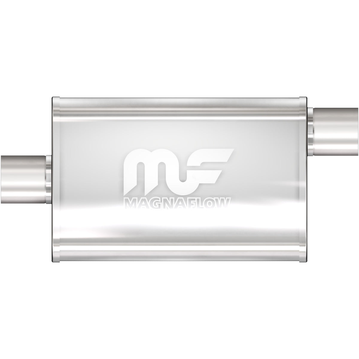 Tlumič výfuku MagnaFlow oválný 3,5 × 7 × 14″, průchozí, vstup / výstup 2″ (středový / přesazený) - 11124