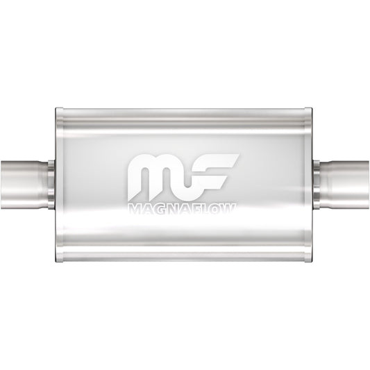 Tlumič výfuku MagnaFlow oválný 5 × 8 × 18″ (127 × 203 × 457 mm), průchozí, středový vstup i výstup