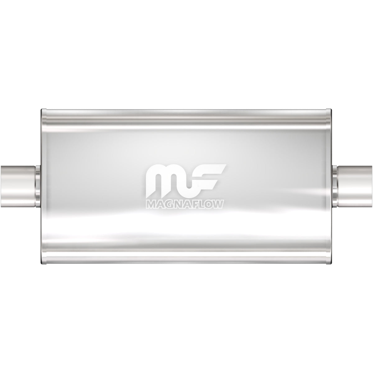 Tlumič výfuku MagnaFlow oválný 5 × 11 × 22″ (127 × 279 × 559 mm), průchozí, středový vstup i výstup